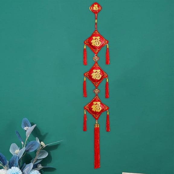 Abbraccia Chinese New Year Hanging Pendant Door Sign Photo Props Traditional Fu Characters for Holidays Living Room Windows Celebration D