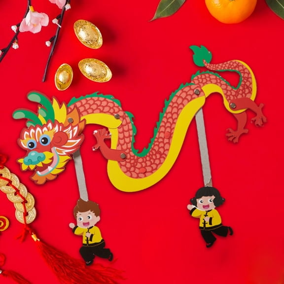 Abbraccia Chinese Paper Dragon Chinese New Year Dragon Garland Manual Props Puzzle Paper Dragon Decoration for Wedding New Year Outdoor