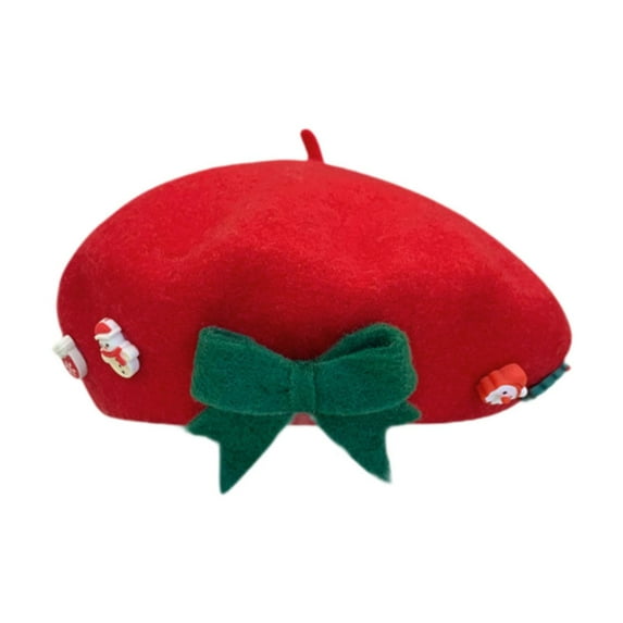 Abbraccia Christmas Cap Headgear Decor Warm French for Holiday Party Traveling Kids Red