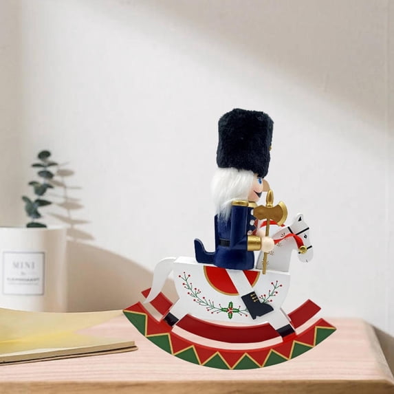 Abbraccia Christmas Nut Nut Doll Figure Tabletop Wood Ornament Christmas Decor for Party Favors Xmas Decor Kitchen Shelf StyleB