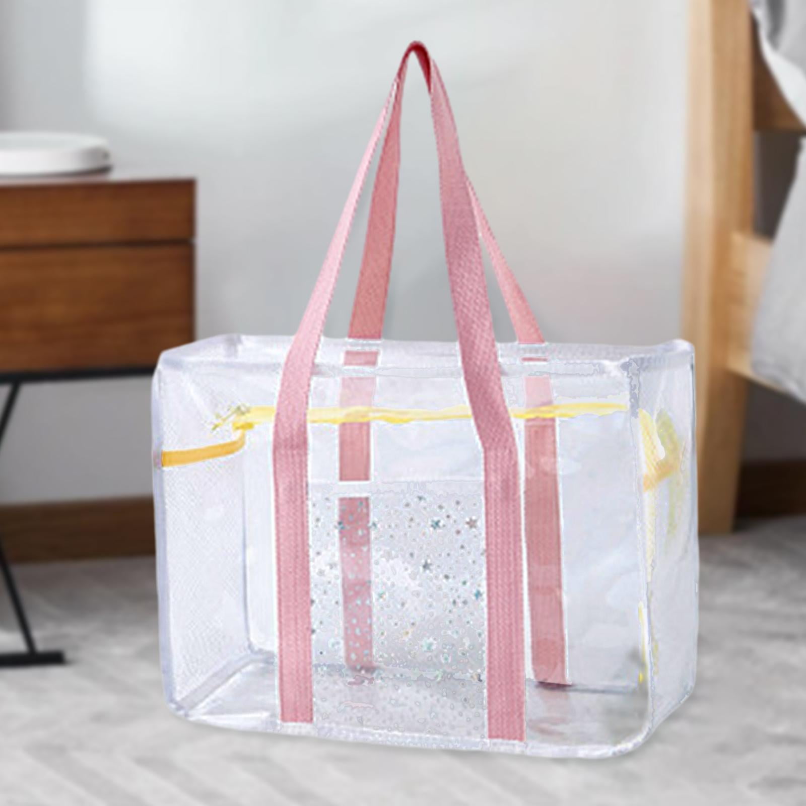 Abbraccia Clear Tote Bag Beach Tote Zipper Closure Casual PVC Women Handbag Transparent Shoulder Bag Pink Walmart