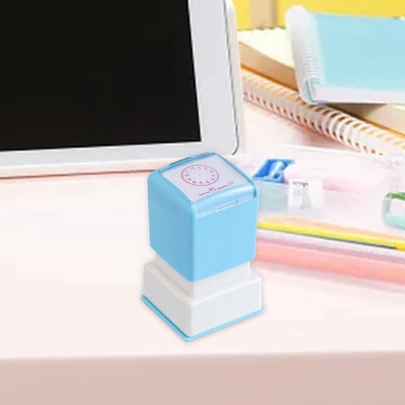 Abbraccia Clock Stamp Stationery Educational Portable Teaching Tools for Kids Round Time Stamp for Flashcard Album Planner Party Favors