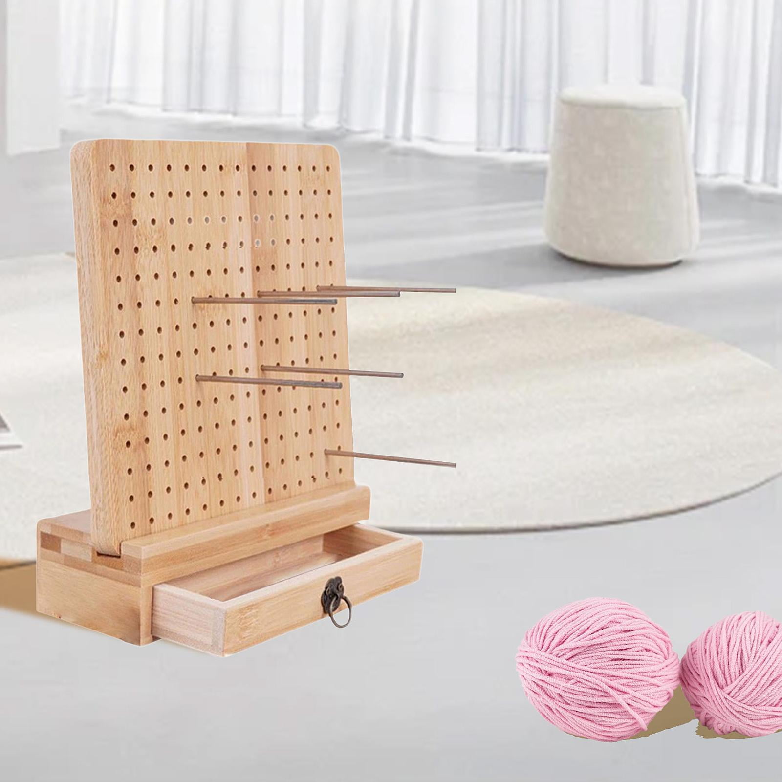 Abbraccia Crochet Blocking Board, Pegboard for Crocheting, Wooden Holeboard with Warehouse Drawer for Knitting And Crocheting with Handmade DIY with 10Pcs Pins