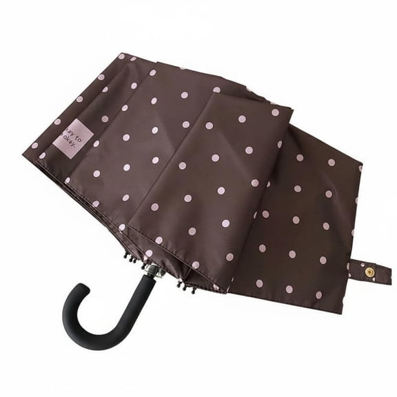 Abbraccia Curved Umbrella Folding Parasol Round Dot Korean Aesthetic Uniqueness for Girls Teens Concerts and Picnics