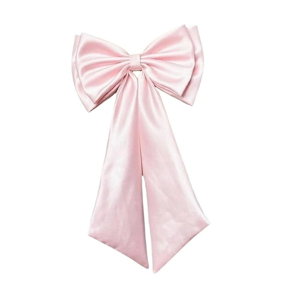 Abbraccia Detachable Satin Bow Elegant Supplies Big Bow for Dress Prom Travel Gift Parties Pink
