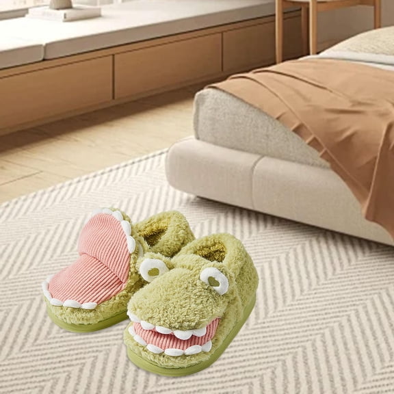 Abbraccia Dinosaur Slippers Funny Winter Warm Comfort Slippers for Bedroom Apartment 36 to 37