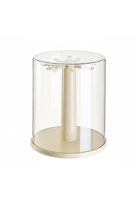 Display Case Rotating Stand Dustproof Cover PET Clear Material Large Capacity Organizer for Keychain Collectors and Bedroom Decor