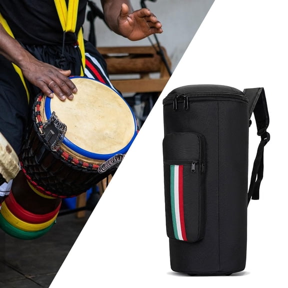 Abbraccia Djembe Bag Djembe Carry Case Shockproof Sturdy Dustproof Thicken Padded Oxford Cloth Percussion Instrument Accessory Backpack 12 Inch