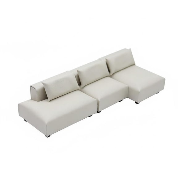 Abbraccia Dollhouse Furniture Miniature Sofa Sectional Couch Eggshell Color Option 1:20 Scale for Collectors and Architecture Students
