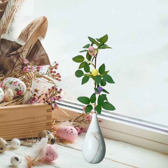 Abbraccia Easter Branches Artificial Spring Twig Floral Flower Bouquet Decoration Flower Picks for Living Room Farmhouse 5 Prong