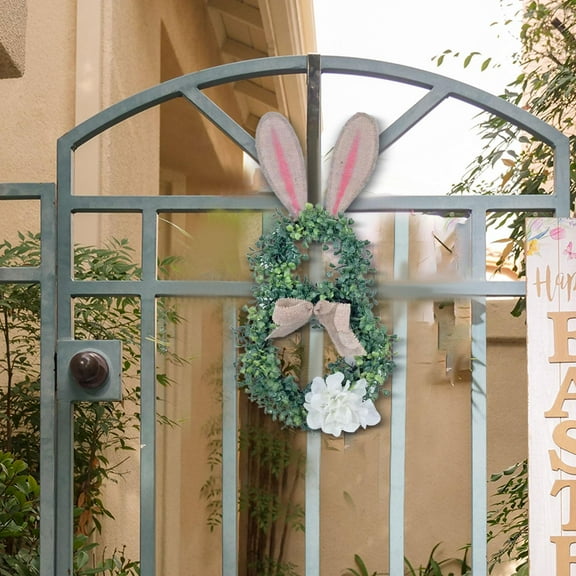 Abbraccia Easter Wreath Artificial Wreath for Front Door Decorative Spring Decorations Rabbit Garland Wall Hanging Ornament for Windows