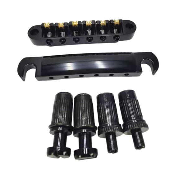 Abbraccia Electric Guitar Roller Bridge Metal Reliable for ES335 for Repairs for Enhanced String Stability and Tailpiece Set with Studs Black