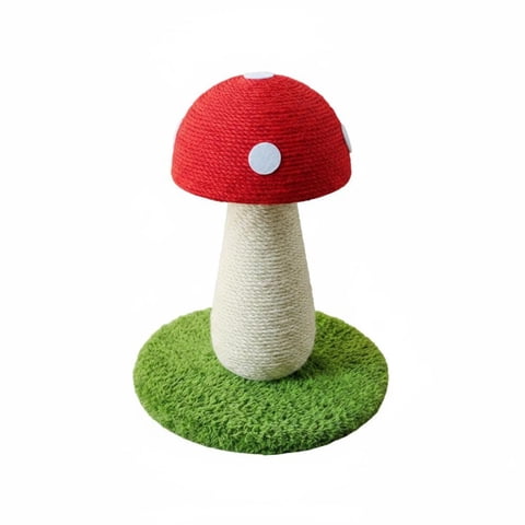 Abbraccia Feline Mushroom Scratching Tree Post with Compact Space Saving Design for Indoor Living Rooms All Cats