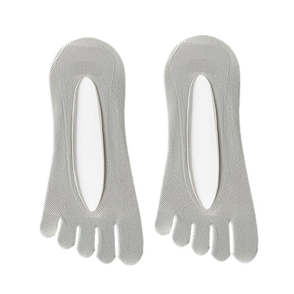 Abbraccia Five Toe Socks Breathable Soft Sports Short Socks for Home Outdoor Casual Ladies Gray