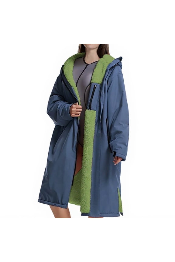 Fleece Thickened Hooded Poncho, Unisex Adult, Outdoor Swimming, Surfing, Diving, Beach, Quick Dry