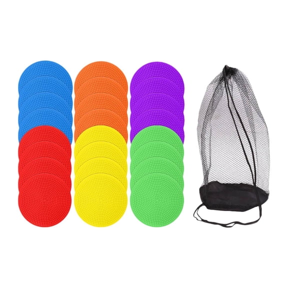 Abbraccia Floor Spots Markers PVC Nonslip with Storage Bag for Sports Dance Basketball 24Pcs
