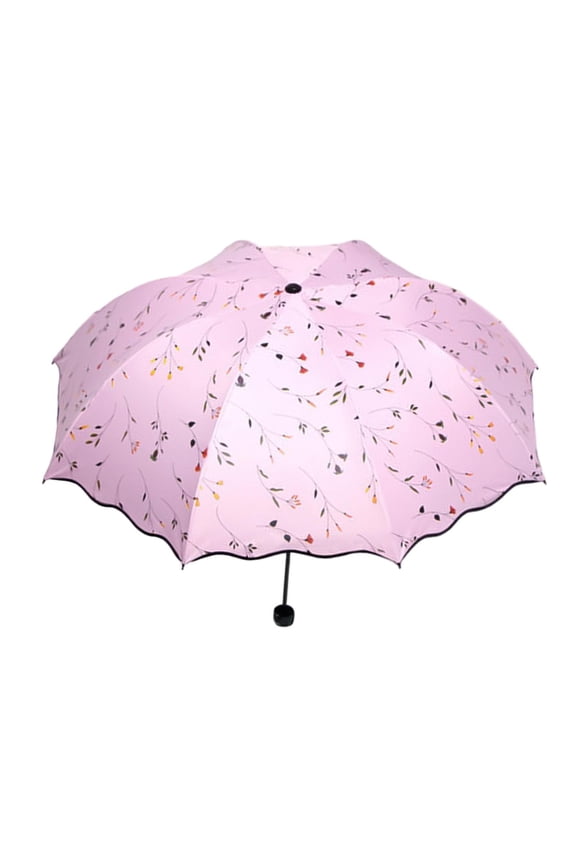 Foldable Umbrella Travel Umbrella for Men Women Rainproof Rain Umbrella Sun Umbrella for Purse for Backpacking Summer Walking Pink