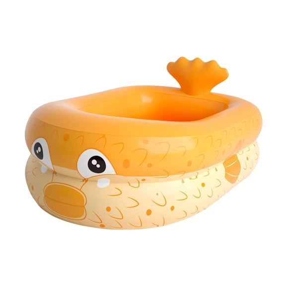 Abbraccia Inflatable Children's Pool, Ball , Family Pool, Swimming Pool, PVC Puffer Fish Design for Home, Garden, Balcony, Early Childhood Education, Kin 140cm Orange