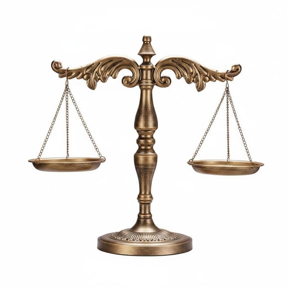 Abbraccia Iron European Justice Scale Ornament Statue Vintage Distressed Iron Uniqueness for Law Offices Libraries Judges and Students