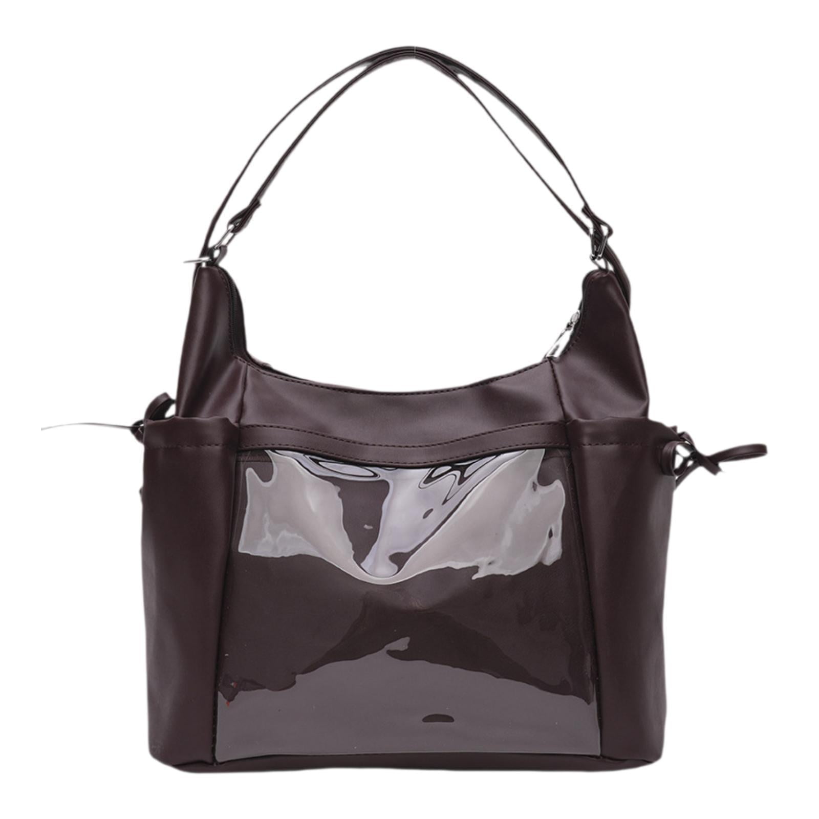 Abbraccia Ita Bag Uniform Bag DIY Multipurpose Transparent Purse Handbag Backpack for Gifts Anime Dolls Display Party Shopping Students Dark Brown