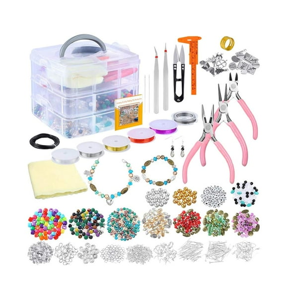 Abbraccia Jewelry Making Starter Kit - DIY Beading crafts for Beginners, Adults - Includes Beads, Charms, Instructions for Bracelets, Necklaces, Earrings Making