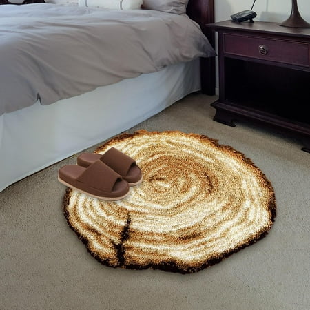 Abbraccia Latch Hook Rug Kits,DIY Throw Carpet Embroidery Cover Rug Tree Stump Pattern,Crochet Needlework Crafts for Kids and Adults Embroidery Decoration,23.62x15.75inch