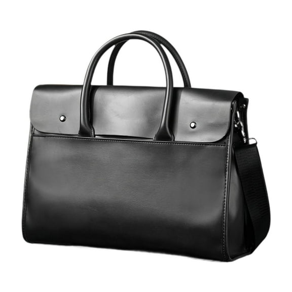 Abbraccia Male Briefcase Business Bag PU Leather Easy Carrying Sturdy Handbag Casual Shoulder Bag Work Bag Computer Bag for Work Office Black