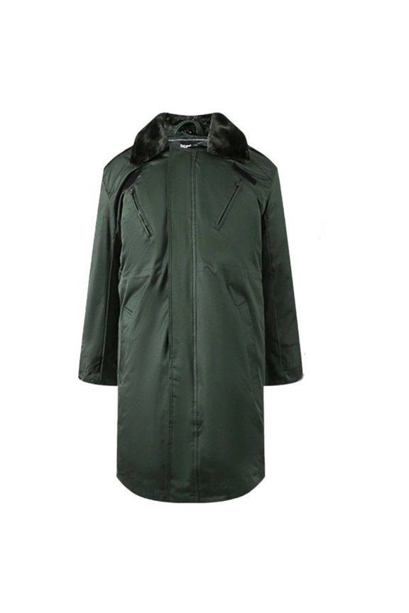 Men's Winter Military Overcoat, Thickened Cotton Jacket, intermediate-Length, Waterresistant, Security Workwear