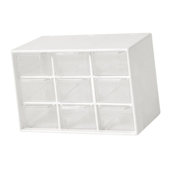 Abbraccia Mini Drawer Organizer Desktop Storage Drawers for Women Small Organizer with Drawers Beads Organizer Box for Vanity Art Craft 9 Drawers White