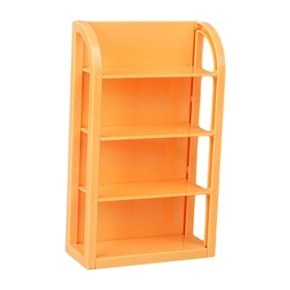 Abbraccia Miniature Shop Storage Shelf Model 1:12 Display Shelf 1:12 Scale Dollhouse Miniature Supermarket Shelves for Food Crafts Gift orange