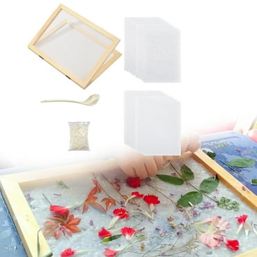 Abbraccia Paper Making Frame Wooden Paper Making Screen Kids Arts Children DIY Dried Flowers Paper DIY Paper Craft Paper Making C