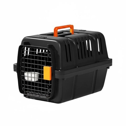 Abbraccia Pet Carrier Crate Air Box Durable Plastic Shell with Metal Door for Breathable Travel Up to 22 Lb Cats and Small Dogs