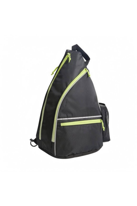 Pickleball Backpack Triangular Rucksack Fence Hook Polyester Material with Padded Main Compartment for Athletes and Court Use