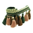 thumbnail image 1 of Abbraccia Polyester Tassel Long Fringe Trim Crafts Accessories Tassel Lace Trim Polyester Fringe for DIY Curtain Lamp Shade Home Decor green, 1 of 9