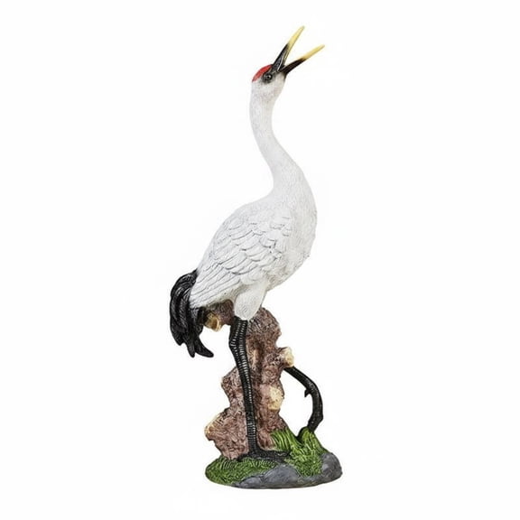 Abbraccia Resin Crane Sculpture Naturalistic Bird Figurine Sturdy Outdoor Decor Hand Painted Accents for Garden Yard Patio Landscape