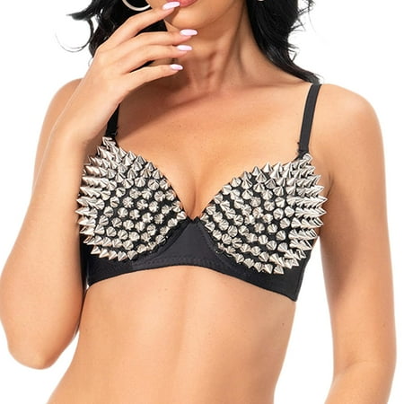 Abbraccia Rivet Corset Dance Costume Chic Push up Bra for Club Women Girls Performance XL