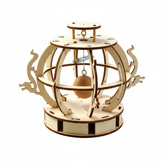 Abbraccia Seismic Pendulum Science Alarm Model Wooden DIY Kit Clarifies Vibration Detection for Students in Educational Classroom Experiments