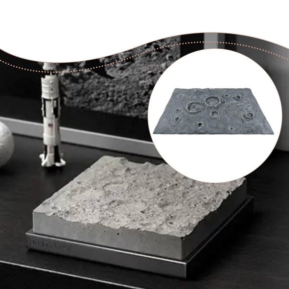 Abbraccia Space Moon Baseplate Rover Plate Classic Building Blocks Base Plate Astronaut Diorama Accessory Miniature Moon Platform A