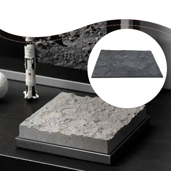 Abbraccia Space Moon Baseplate Rover Plate Classic Building Blocks Base Plate Astronaut Diorama Accessory Miniature Moon Platform B