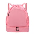 thumbnail image 1 of Abbraccia Sports Drawstring Backpack Rucksack Wet and Dry Separation Bag Gym Bag with Shoe Compartment for Basketball Volleyball Adults Pink, 1 of 10