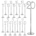 thumbnail image 1 of Abbraccia Table Numbers, Decorative Table Number Holders, Wood Table Number Cards with Base, Place Card Holders for Wedding Anniversary 20pcs, 1 of 10