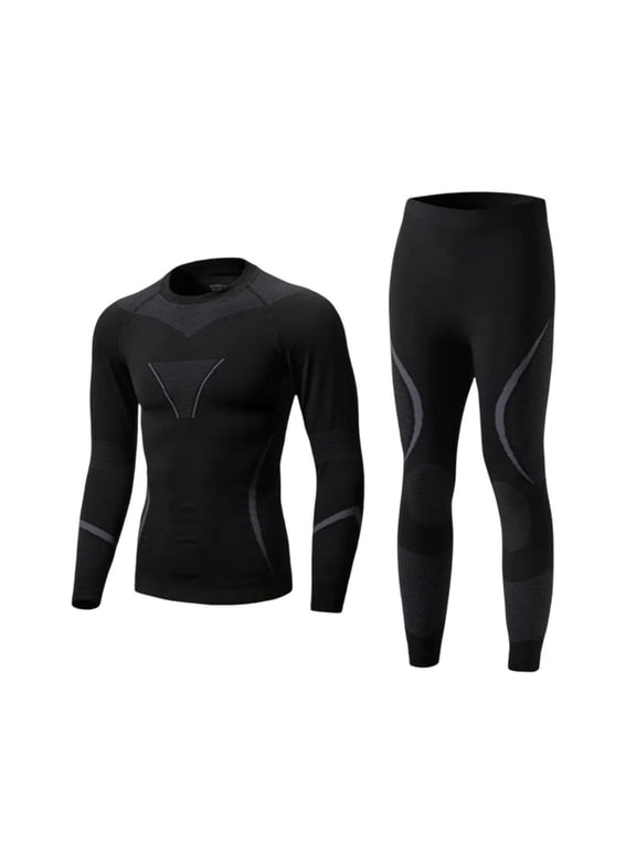 Thermal Underwear Compression Base Layer Set Quick Wicking Seamless Fit for Adult Ski Practice Winter Workouts