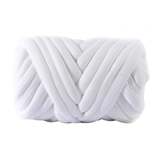 Abbraccia Thick Chunky Yarn Bulky Giant Yarn Hand Crocheted DIY Filling Crocheting Weight Yarn Bulky Yarn for Craft Pillows Cushion Hats White