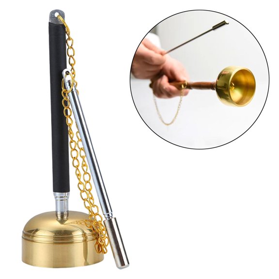 Abbraccia Tibetan Hand Bell Meditation Adjustable, Multifunctional Portable Buddhist Supplies Singing Scripture Implement 5cmx5cmx15.5cm