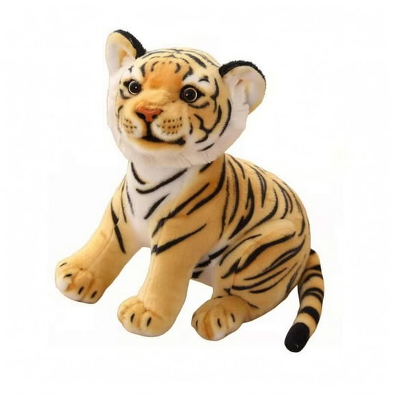 Abbraccia Tiger Cuddle Plush Stuffed Animal Doll Reclining Pose Smooth Flat Silk Exterior Squeezable PP Fill Suitable for Children Aged 4 Plus Bedroom Sofa or Desk