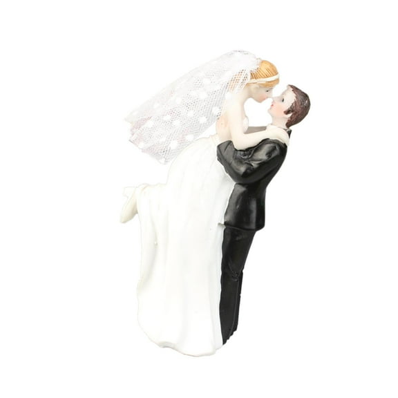 Abbraccia Wedding Cake Topper Resin Ornament Desk Decoration Bride and Groom Mini Figurine Cake Decor for Engagement Events Anniversary