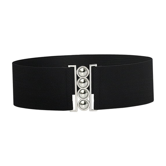 Abbraccia Wide Elastic Belt, Dress Belt, Simple Decoration, Cinch Stretch Belt, Elegant Solid Color Waistband, Waist Belt for Women And Men Black