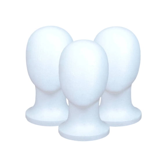 Abbraccia Wig Display Head Foam Mannequin Form White Lightweight Styling Base for Salon Retail Vanity Use