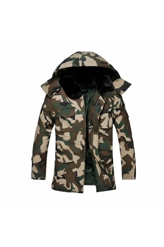 Winter Work Coat, Double-Layer Insulated Jacket, Waterproof, Windproof, Detachable Hood, Men's Cold Storage Outerwear