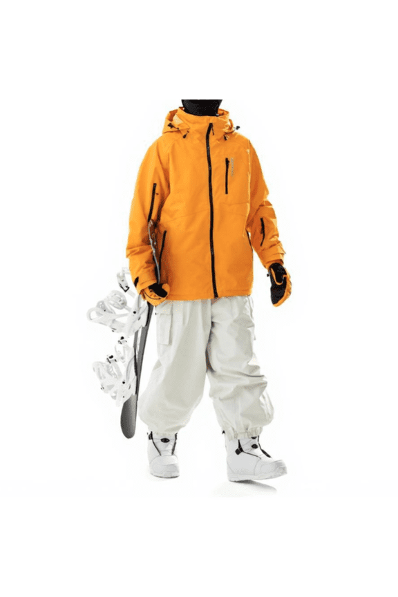 three-layered Waterproof Ski Suit, Unisex, Windproof, Outdoor, Orange